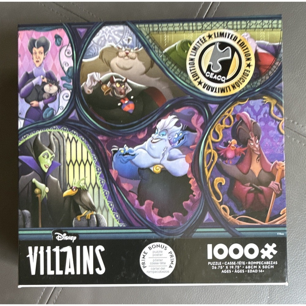Disney Villains 1000 Piece Jigsaw Puzzle Limited Edition with Poster Sealed New